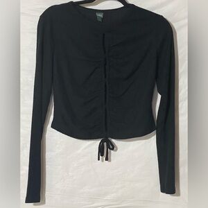 Wild Fable Black Lace Up Crop Top